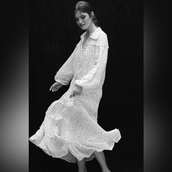 Anthropologie Long-Sleeve Smocked Tiered Maxi Dress - Picture 14 of 14